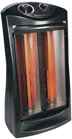 Comfort Zone Indoor Tower Space Heater, Adjustable Thermostat, Radiant Heat, Electric, Infrared Quartz, 2 Heat Settings, Overheat Protection