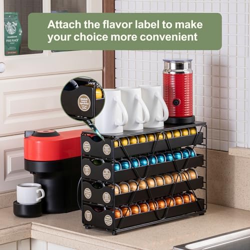 FlagShip Nespresso Vertuo Pod Holder 60 Large Pods Capacity 3 Tier