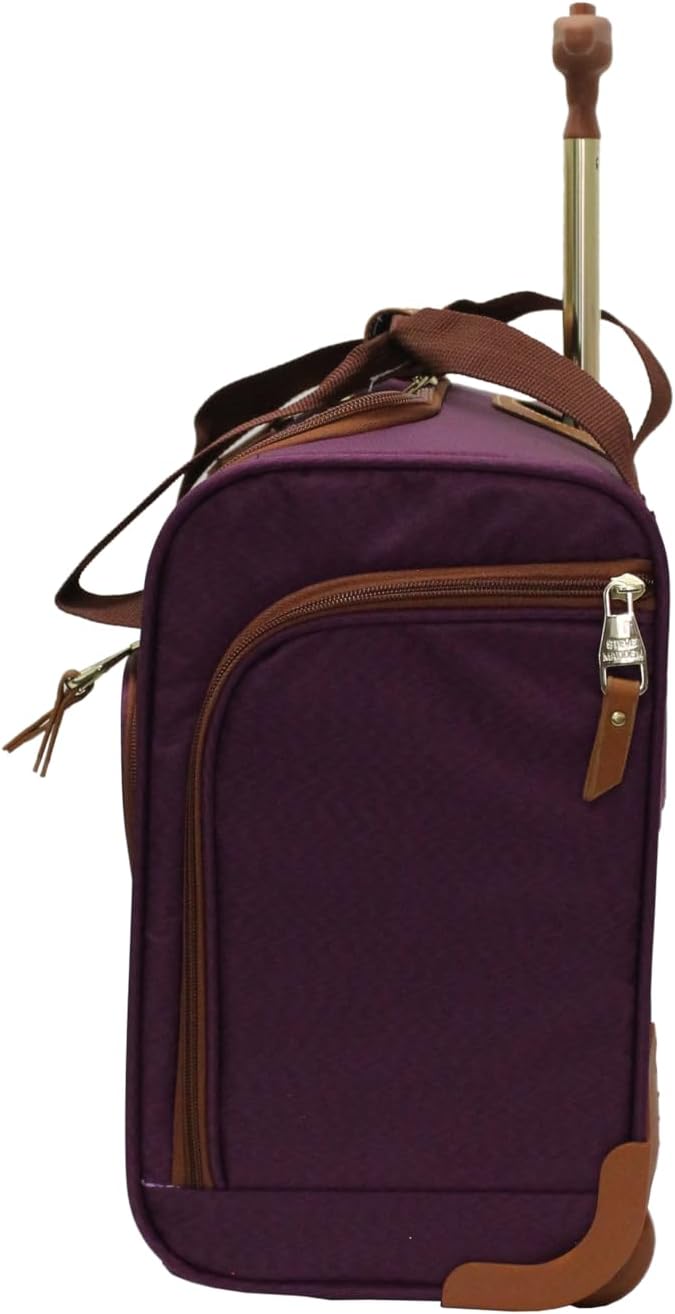 Steve Madden Designer 15 Inch Carry on Suitcase- Small Weekender Overnight Business Travel Luggage- Lightweight 2- Rolling Spinner Wheels Under Seat Bag for Women(Legends Teal)