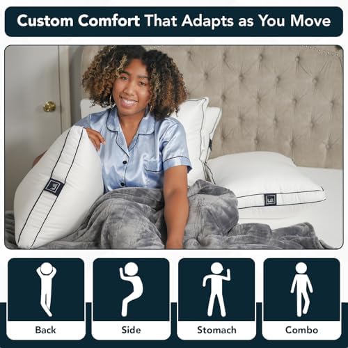 Lull Original 3-Layer Premium Hypoallergenic Pillow — Down Alternative for Neck & Spine Support — Bed Pillows for Sleeping — Cooling, Breathable, Machine Washable with 100-Night Trial — Standard Size