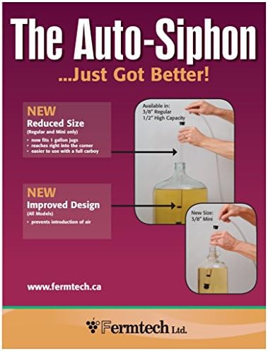 Fermtech 1/2" Large 27" Fast Flow Deluxe Siphoning Kit – Auto Siphon for Home Brewing, Beer, Wine, Mead