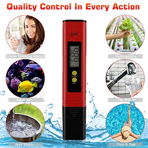Digital pH Meter Tester Pen for Water, Pre-Calibrated, High Accuracy ±0.01, 0–14 pH Range, Pocket Size for Drinking Water, Pool