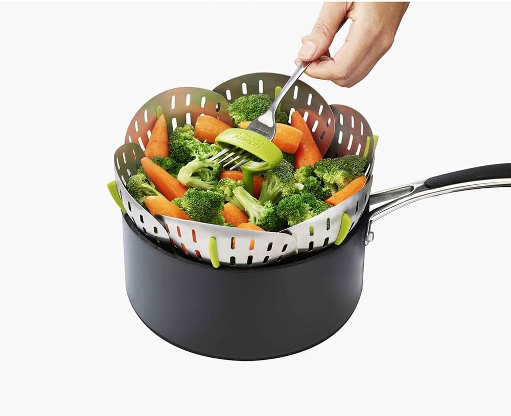 Joseph Joseph Bloom Folding Steamer Basket, Vegetable Steamer