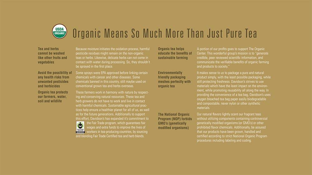 Davidson's Organics, Yerba Mate, 100-count Unwrapped Tea Bags