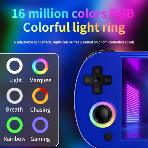 Doriteney RG40XX H Retro Handheld Game Console 4.0-inch IPS Screen Linux System Game Player 64GB Card Preloaded 5000+ Games RGB Lighting 3200mAh Battery RG40XX H-Black