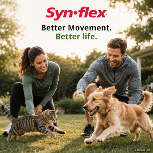 Synflex Concentrated 8oz Joint Supplement Bottle | Glucosamine Chondroitin Liquid for Dogs & Cats | Boswellia Yucca Manganese | Beef Flavor | Made
