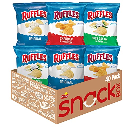 Ruffles Cheddar & Sour Cream Flavored Potato Chips, 1.5 Ounce (Pack of 64)