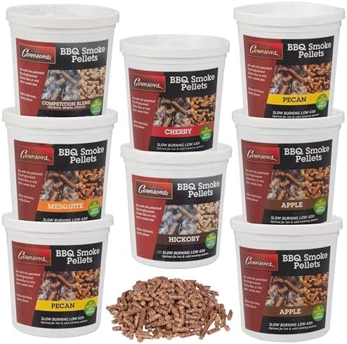 Camerons 100% All Natural Barbecue Smoking Wood Pellets, 8 Pack Pints | Apple, Cherry, Competition Blend, Hickory, Mesquite, Pecan Kiln Dried BBQ Wood