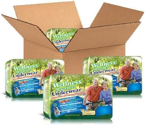 Unique Wellness-Absorbent Underwear (Pull-Ups) Size Medium (19"–30" Waist) 16 Count, Made in USA