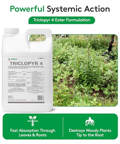 ALLIGARE - : Triclopyr 4 Herbicide Selective Weed Killer for Woody Plants, Brush for Forestry, Pastures, Rights-of-Way & Industrial Sites - Compare to Garlon 4 & Remedy - 1 Gallon