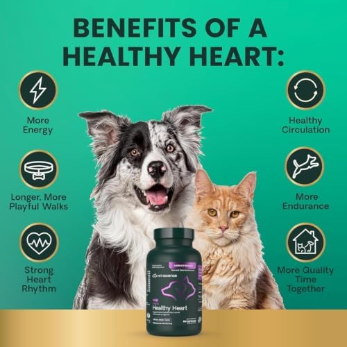 VetriScience Omega Healthy Heart Easy-Open Capsules, Cardio Strength Taurine and Omega-3 Supplement for Dogs and Cats