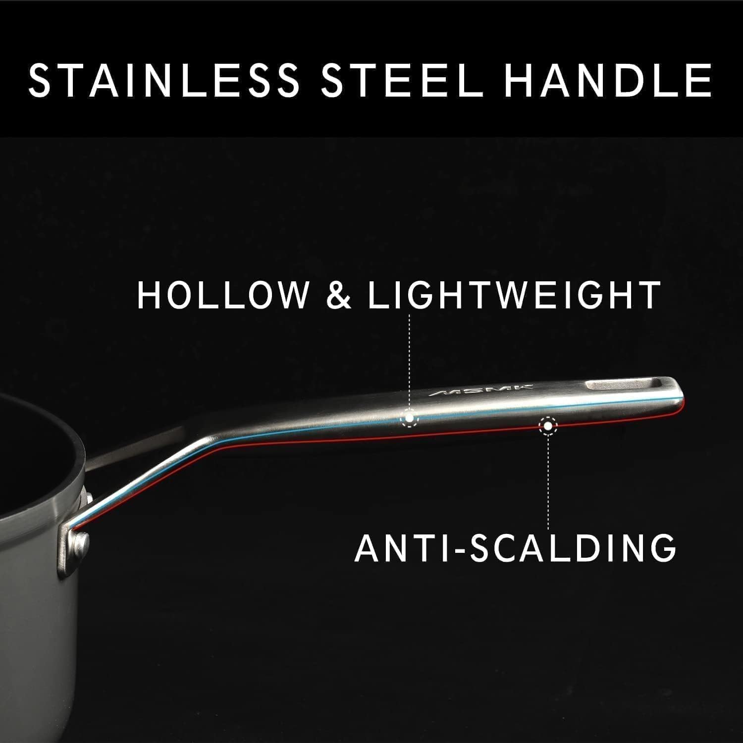 MsMk 12 Inch Nonstick Frying pan with Lid, Grey Large Cooking Pan Skillet