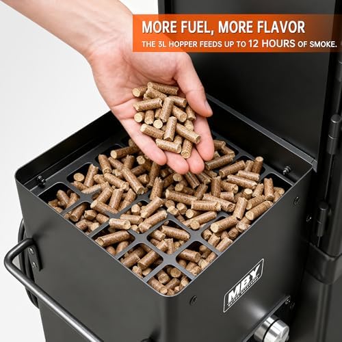 Vertical Pellet Smoker with Cover & Meat Probe, 4-Rack Electric BBQ Smoker Grill, 616 sq in Cooking Space