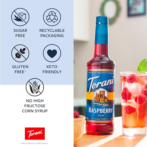Torani Sugar Free Drink Syrup Soda Flavors Variety Pack, 25.4 fl oz, 4 Pack