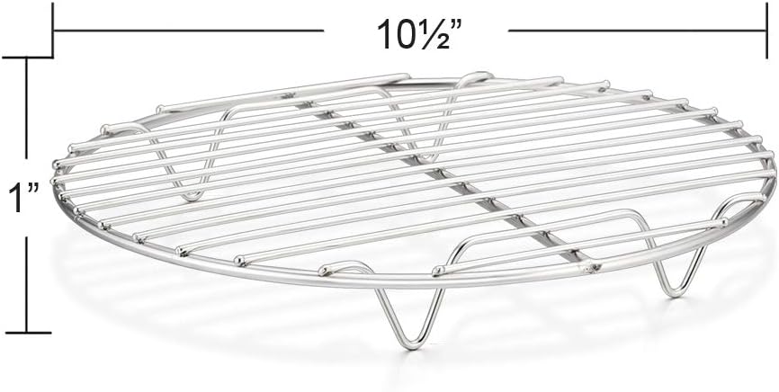 E-far Round Cooking Racks - Size 7½” & 9” & 10½” - Stainless Steel Round Steaming Baking Cooling Rack Set of 3, Multi-Purpose for Canning Air Fryer Pressure Cooker, Dishwasher Safe