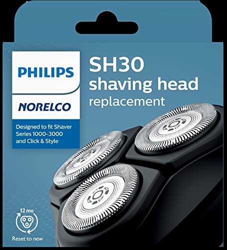 Philips Norelco Genuine Replacement Heads, 3 Count | 27 Self Sharpening PowerCut Blades, Compatible with Series 1000 - 3000, SH30/52