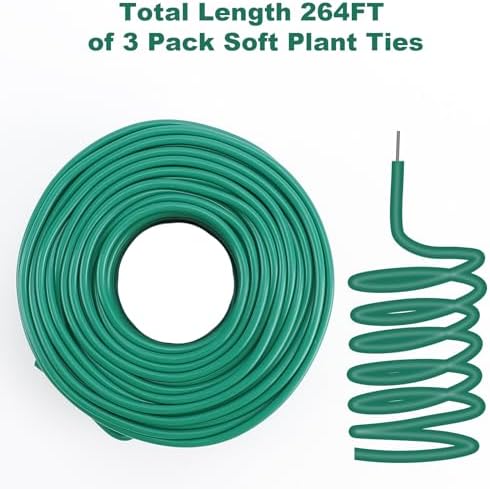 YDSL Soft Plant Tie, Garden Wire Tie for Plants Heavy Duty Reusable Plant Twist Ties for Gardening Home Office (Green, 32.8 feet)