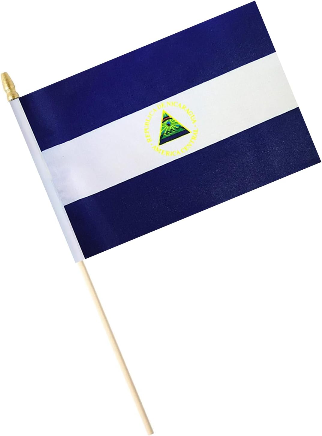 5 Pack Nicaragua Nicaraguans Small Mini Wood Hand Held Stick Flag, Suitable For Various Holiday Parties, World Cup, National Day