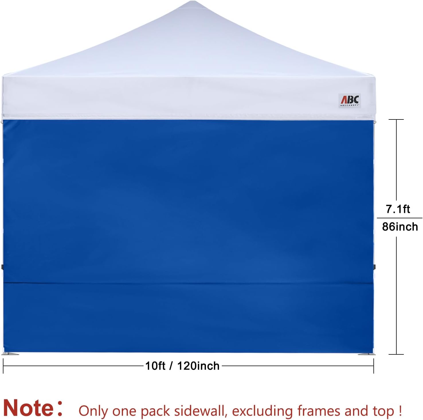 ABCCANOPY Instant Canopy SunWall 10x10 FT No Frame or Top, White