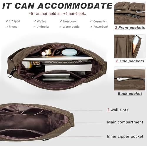 VOLGANIK ROCK Crossbody Purses for Women Shoulder Handbags Lightweight Waterproof Nylon Travel Bag Ladies Pocketbooks