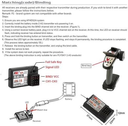 2Pcs Flysky FS-A3 AFHDS2A 2.4G 3CH Receiver for GT2E GT2G Transmitter