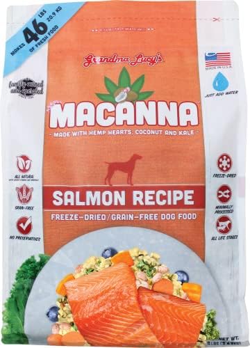 Grandma Lucy's Macanna Dog Food, Grain Free and Freeze-Dried - Salmon Recipe, 3Lb Bag