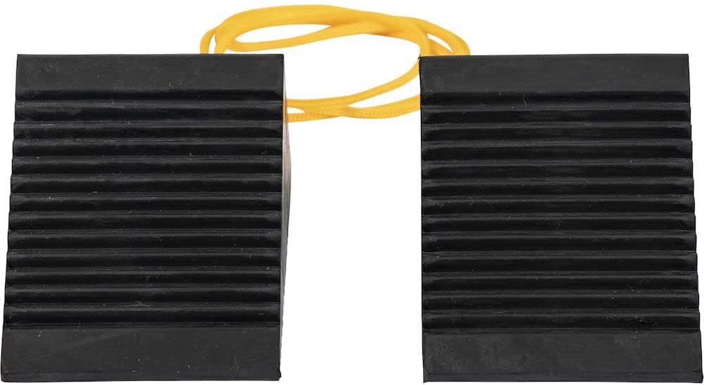 Buyers Products WC35225 Mini Rubber Wheel Chock Set, 5 x 3 x 2.25 Inches, 36 Inch Nylon Rope, Ideal For ATVs