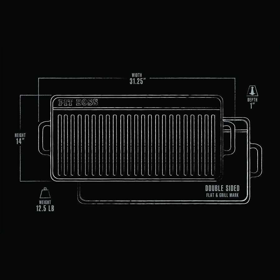 Pit Boss 14”x28” Cast Iron Griddle - 68008