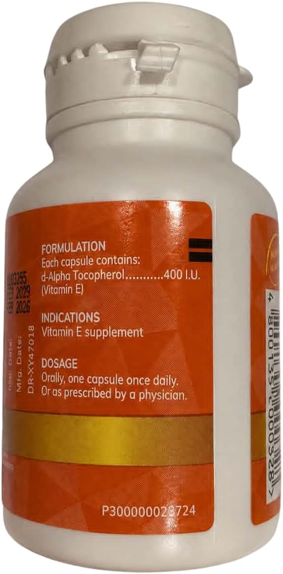 400 IU Vitamin E d-Alpha Tocopherol (30caps)