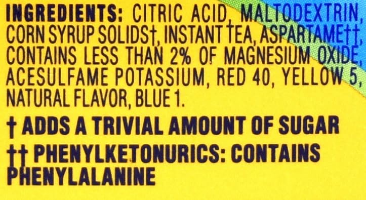 Crystal Light Iced Tea Drink Mix, Natural Lemon Flavor (12-Quart), 1.4-Ounce Packages (Pack of 4)