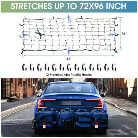 FORWODE 250LBS Universal Roof Rack Basket, 64"x39"x6" Rooftop Cargo Carrier Rack + Waterproof Cargo Bag 15 Cubic Feet(43"x34"x17")