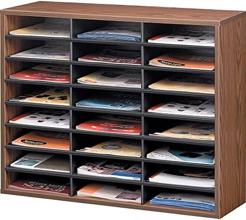 Fellowes 24-Compartment Literature Organizer, Letter Size, Medium Oak (25043)