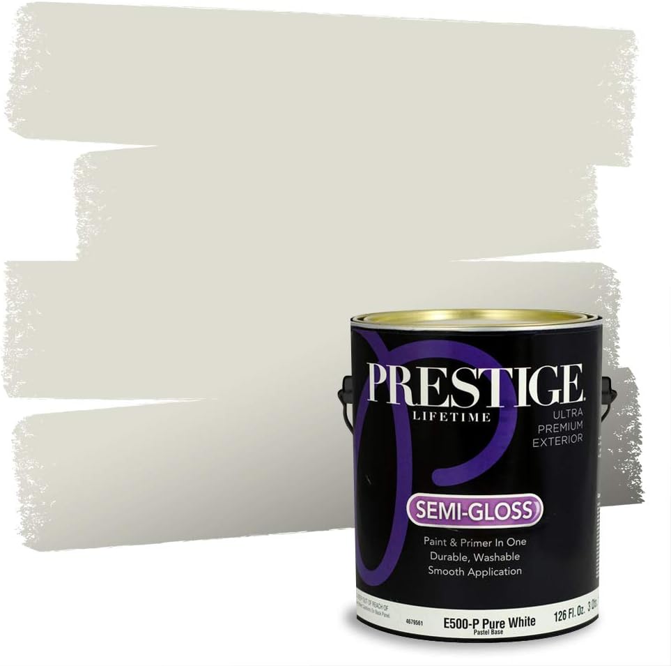 PRESTIGE Paints Exterior Paint and Primer In One, 1-Gallon, Satin, Comparable Match of Sherwin Williams* Ripe Olive*