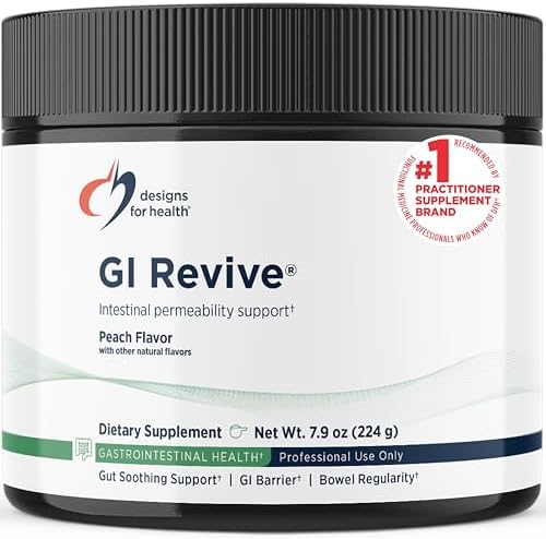 Designs for Health GI Revive Gut Health Powder - L Glutamine & Citrus Pectin for Digestive Health + Slippery Elm