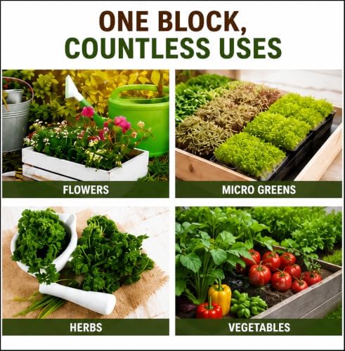 UBICON Organic Coco Coir Growing Medium 11 Pound Block | Expands to Approximately 20 Gallons | Ideal for Gardens and Raised Beds | Excellent