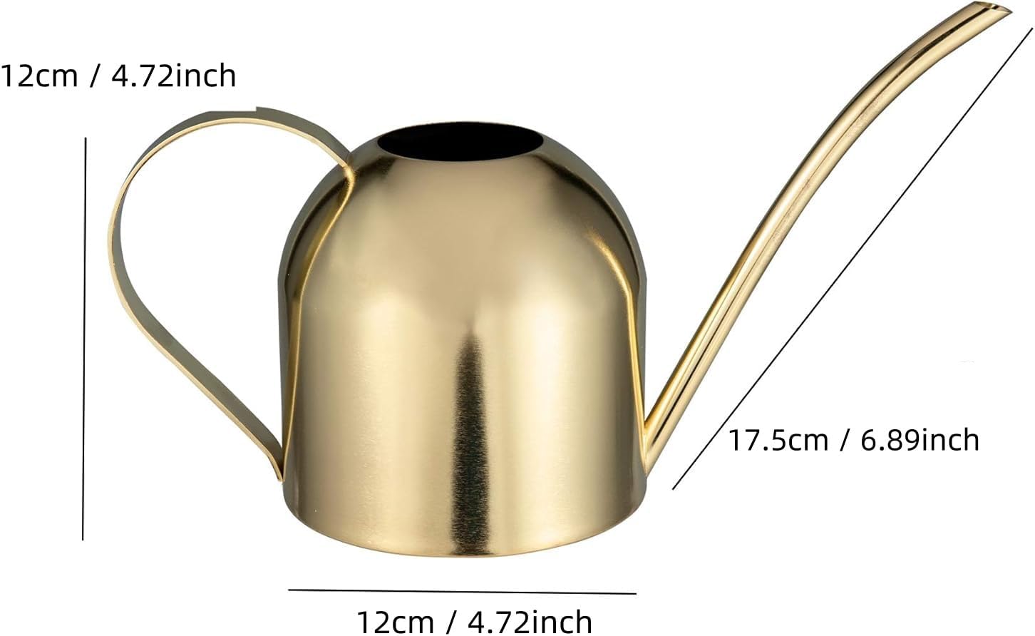 IMEEA Indoor Watering Can for House Plants 33oz/1L Brushed Stainless Steel Watering Can with Long Spout for Succulents, Bonsai