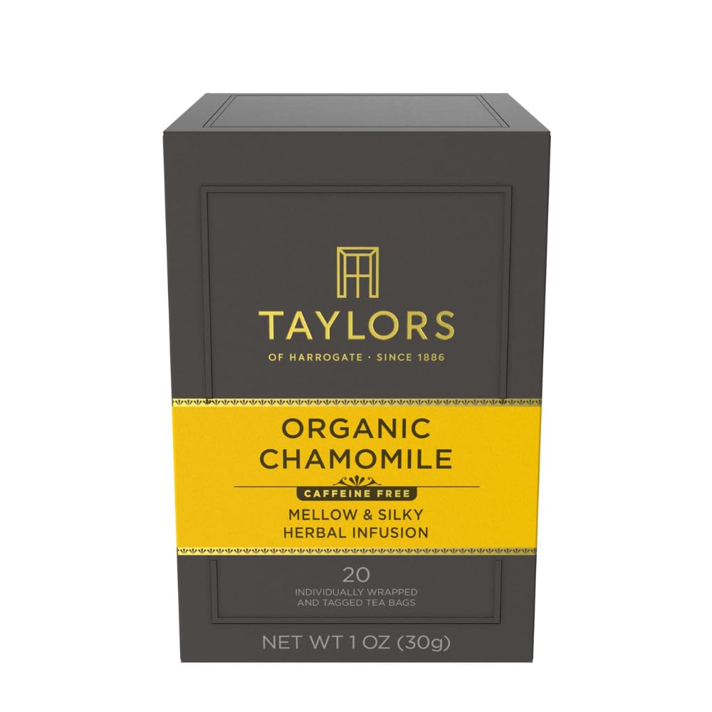 Taylors of Harrogate Green Tea with Lemon, Individually Wrapped Bags, 20 Count (Pack of 1), Citrussy, Mellow and Light, Caffeinated, Enjoy Hot or Iced, 20 Teabags