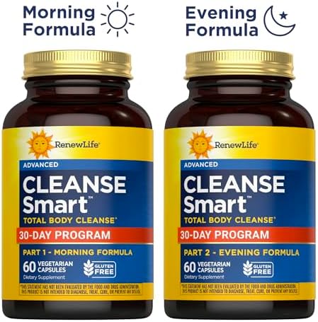 Renew Life Cleanse Smart 30-Day Program | Advanced Total Body Cleanse | Supports Digestive Regularity | Vegan, Dairy and Gluten Free Formula