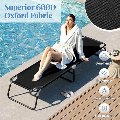 Goplus Folding Camping Cot, Sleeping Cots for Adults Kids