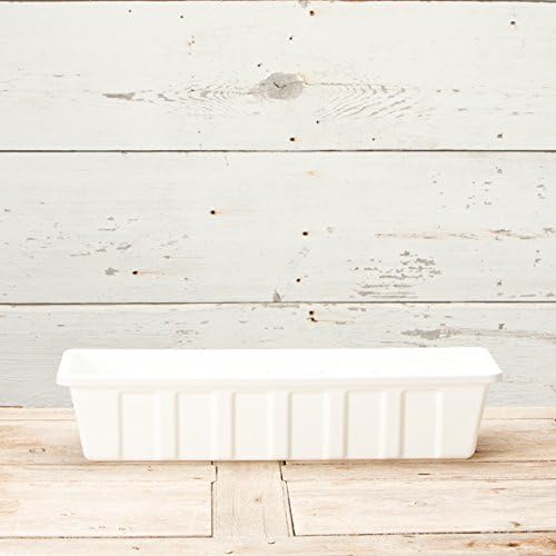 Root & Vessel Poly-Pro Plastic Flower Box Planter, White, 30-Inch
