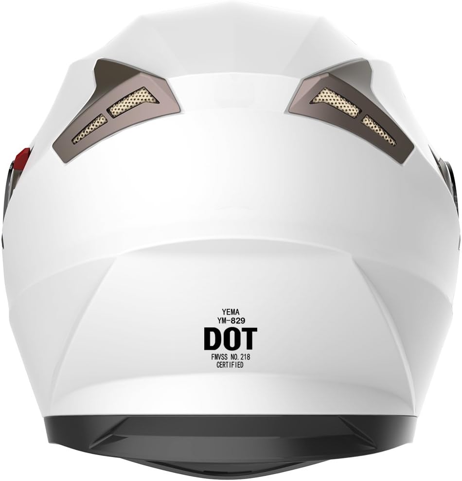 Motorcycle Full Face Helmet DOT Approved - YEMA Helmet YM-829 Motorbike Moped Street Bike Racing Casco Moto Helmet with Sun Visor for Adult,Youth Men and Women