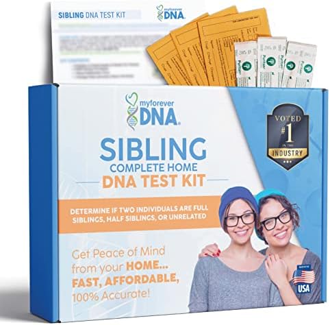My Forever DNA® Sibling DNA Collection Kit | 46 DNA Markers | At-Home Sample Collection | Full or Half Sibling Relationship Analysis | Private &