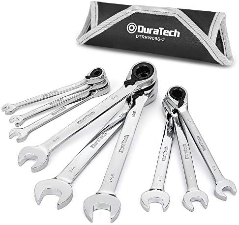 DURATECH Reversible Ratcheting Combination Wrench Set, SAE, 9-Piece