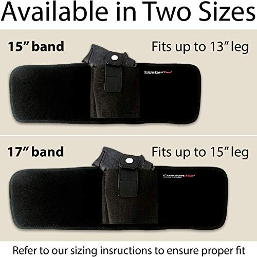 Ultimate Ankle Holster by ComfortTac, Compatible with Glock 42, 43, 36, 26, Smith and Wesson Bodyguard .380.38, Ruger LCP, LC9, Sig Sauer