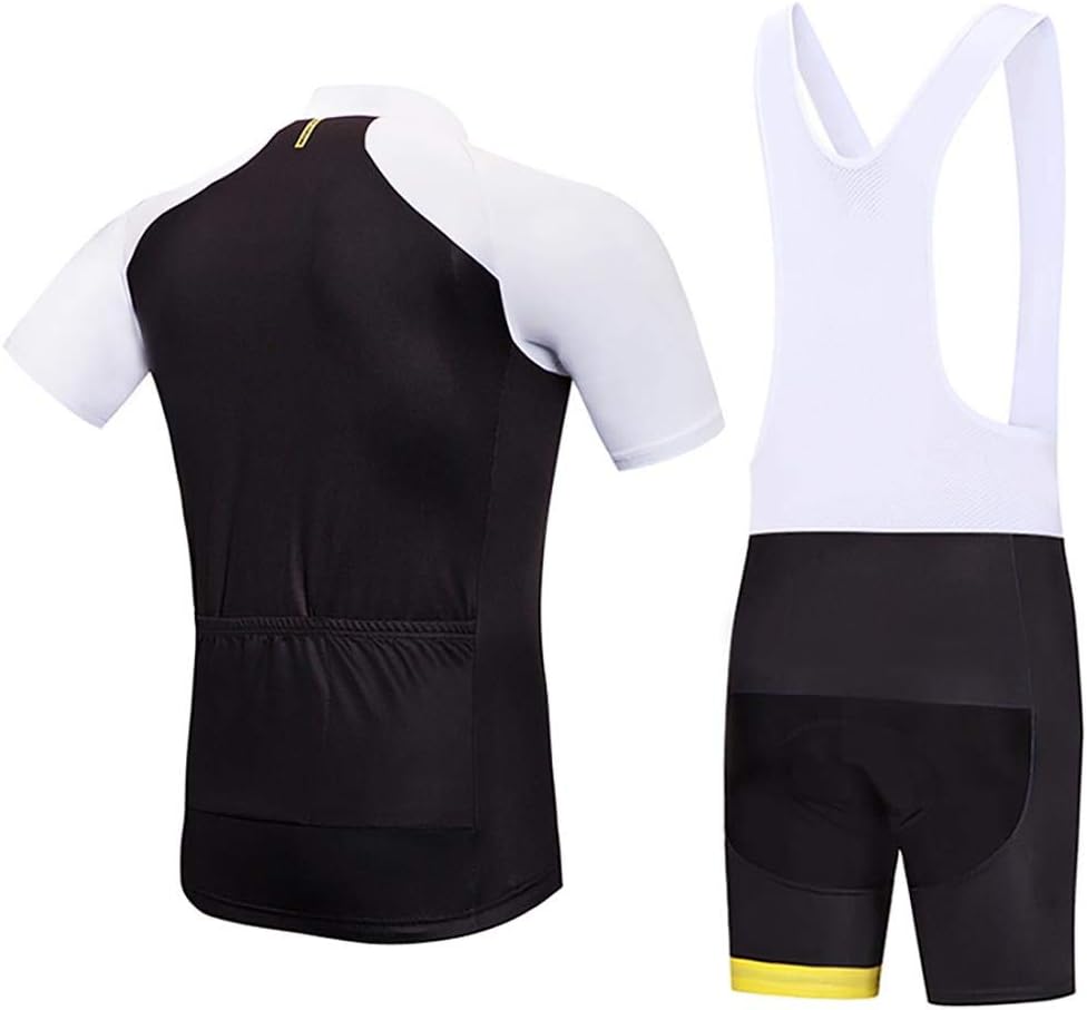 Men's Quick-Dry Cycling Jersey Set Road Bike Bicycle Shirt + Bib Shorts with 9D Gel Pad MTB Riding Clothing Kit