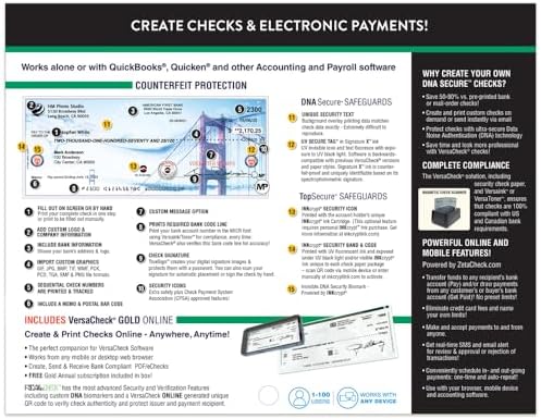 VersaCheck X9 2025 for QuickBooks – 5 Users + VersaCheck ONLINE Gold 1yr Sub Bundle