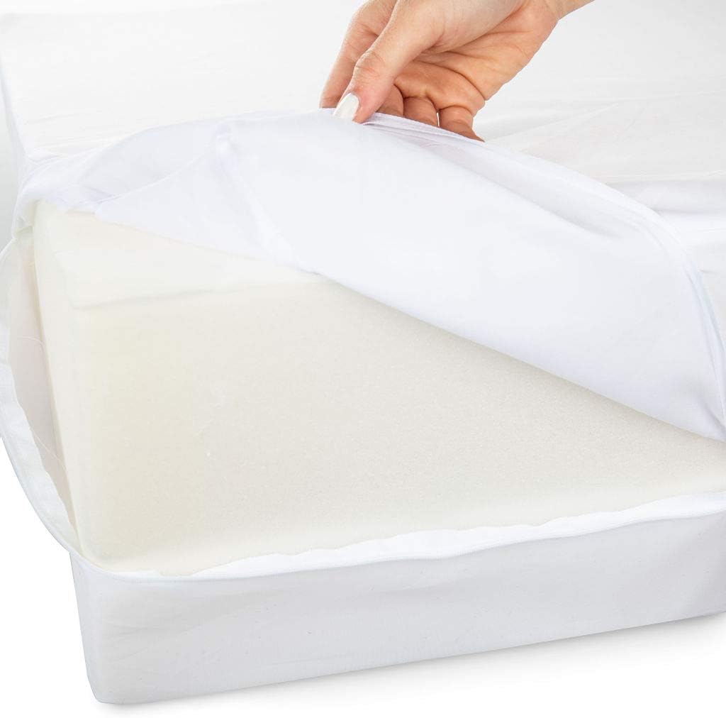 DMI Bed Wedge Pillow and Triangle Wedge with Elevated Incline for Neck Pain, Headaches, Shoulders, Back Pain, Foot Support, Knee Pain or Restless Leg Syndrome, 24x24x12 inches, White (Pack of 1)