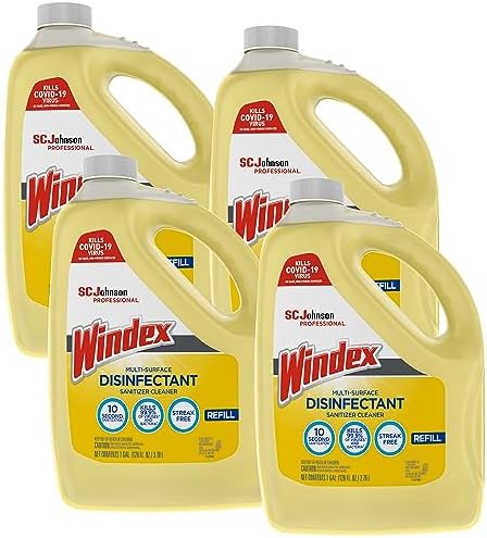 SC Johnson Professional Windex Disinfectant and Multi-Surface 1 Gallon (Pack of 4)