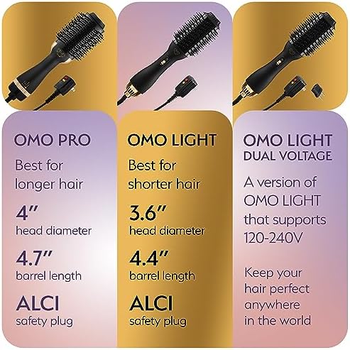 Professional Blowout Hair Dryer Brush, Black Gold Dryer and Volumizer, Hot Air Brush for Women, 75MM Oval Shape (Black Gold)