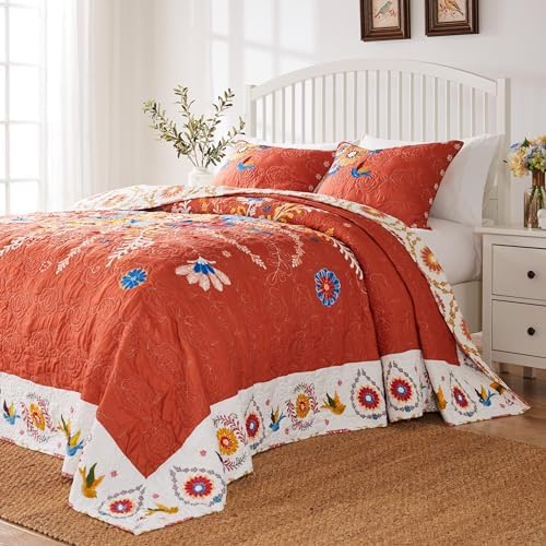 Greenland Home Barefoot Bungalow Topanga Quilt Set, 3-Piece Full/Queen, Multi